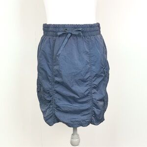 XCVI Women XS Cargo Skirt Ruched Pockets Elastic Waist Shimmer Blue Parachute